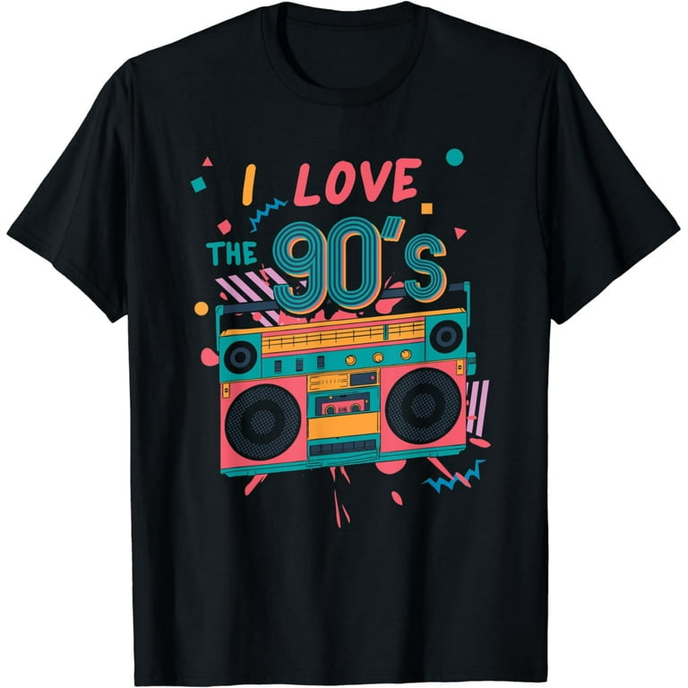 Retro I Love The 90s Boombox Playing Music Tshirt