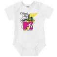 thumbnail image 1 of Retro I Want My MTV Logo Moon Man Romper Boys or Girls Infant Baby Brisco Brands NB, 1 of 6