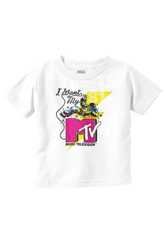 Retro I Want My MTV Logo Moon Man Toddler Boy Girl T Shirt Infant Toddler Brisco Brands 24M