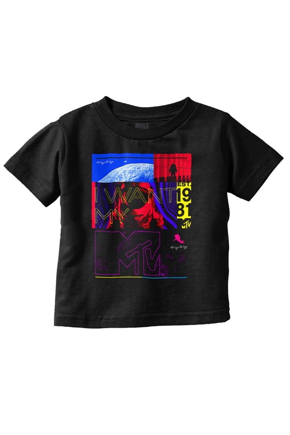 Retro I Want My MTV Moon Man Logo Toddler Boy Girl T Shirt Infant Toddler Brisco Brands 18M
