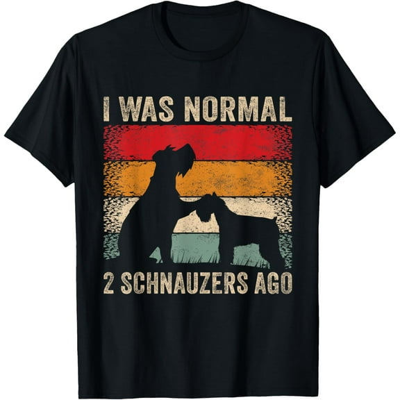 Retro I Was Normal 2 Schnauzers Ago Vintage Schnauzer T-Shirt