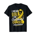 thumbnail image 1 of Retro I Wear Gold for Childhood Cancer Awareness Gold Ribbon T-Shirt, 1 of 5