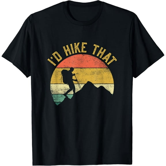 Retro I'd Hike That Mountain Hiker Unisex Casual Short Sleeve Tee