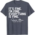 thumbnail image 1 of Retro I'm Fine Everything Is Fine Senior Mom Class Of 2027 T-Shirt, 1 of 2