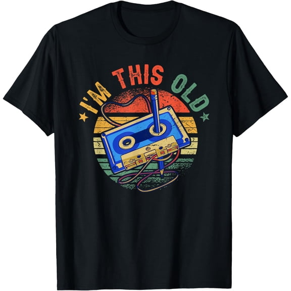 Retro I'm This Old Classic Music Vintage Cassette Tape T-Shirt
