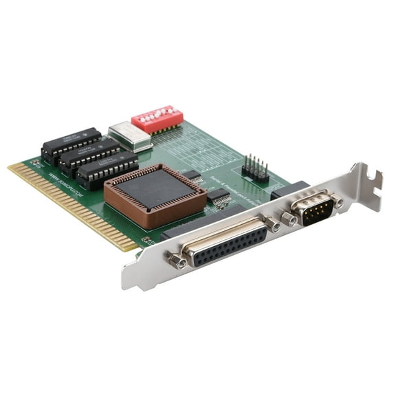 Retro ISA Interface Card Compatible with 8086-586 for Pentium/Celeron Machines with ISA Slot, RS232 Serial Ports, 5V Power