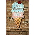 thumbnail image 1 of Retro Ice Cream Shaped Metal Tin Sign Indoor & Outdoor Home Bar Coffee Kitchen Ice Cream Shop Wall Decor Tin Sign 8x12 inch, 1 of 5