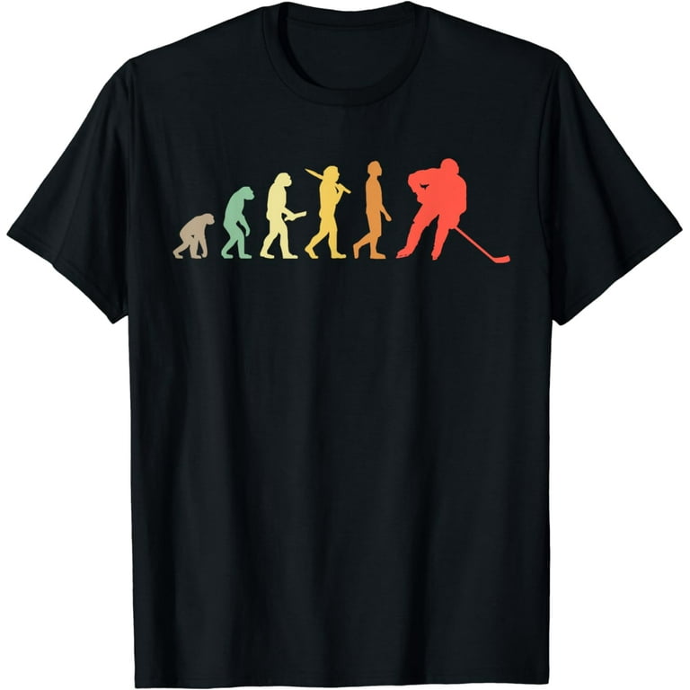 Ice Hockey Shirt. Retro Evolution T-Shirt For Hockey Player Ice Hockey Shirt. Retro Evolution T-Shirt For Hockey Player