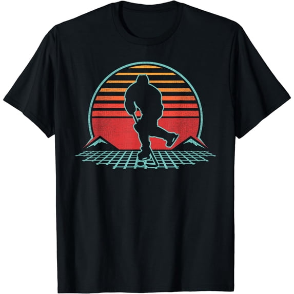 Retro Ice Hockey Player 80s Style Gift T-Shirt