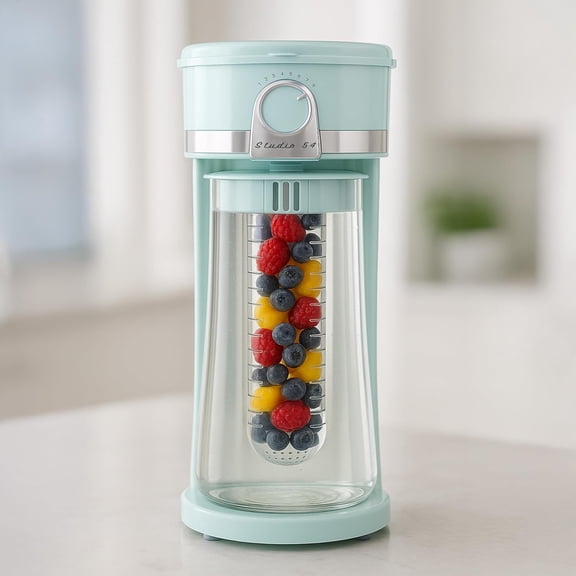 Retro Iced Tea Maker with Infuser, 3QT Glass Pitcher Electric Tea and Coffee Brewer, Adjustable Strength Cold Brew Maker for Iced Coffee, Iced Lattes, Sweet Tea & Fruit Infusions