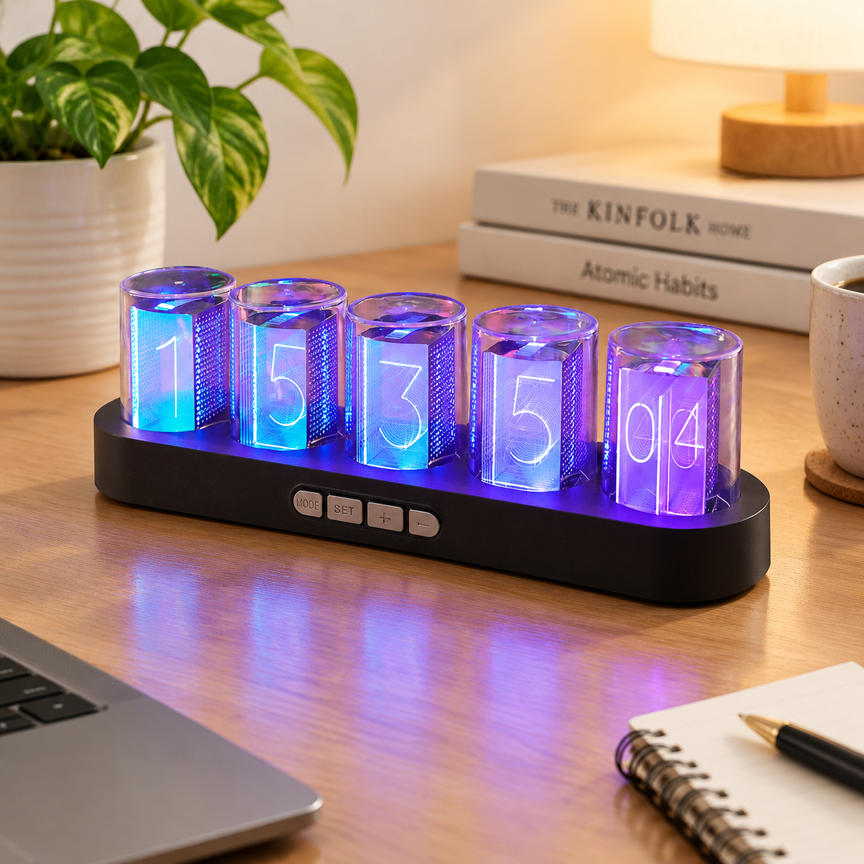 Timatic Clock Retro Imitation Nixie Tube RGB Clock with 16 Million Colors ...