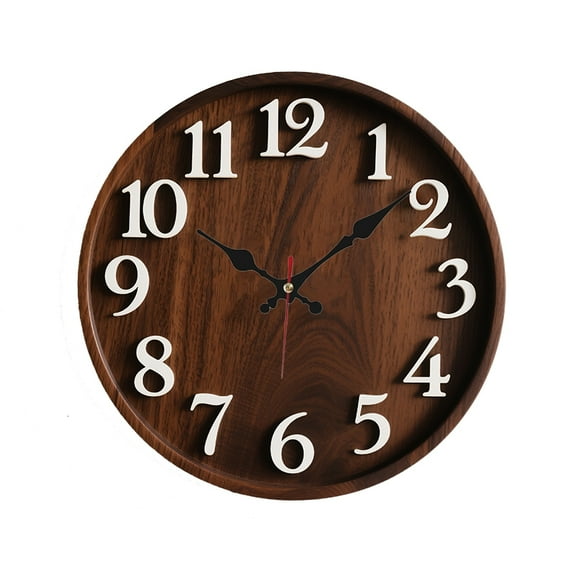Retro Imitation Wood Board Pattern Wooden Wall Clock Living Room Bedroom Kitchen Home Decoration Wall Clock Silent Quartz Clock Holiday Gift Inches Inches (Without Batteries)