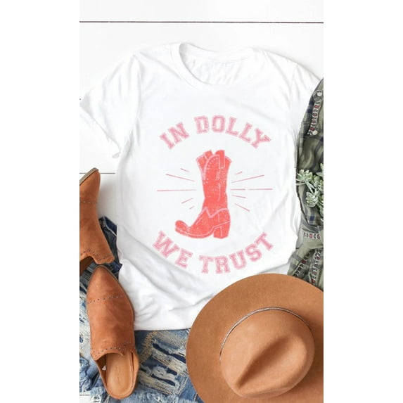 Retro In Dolly We Trust Graphic Tee T-Shirt