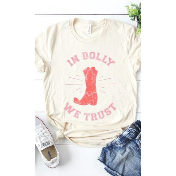 Retro In Dolly We Trust Graphic Tee T-Shirt