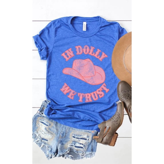 Retro In Dolly We Trust Hat Graphic Tee T-Shirt PLUS