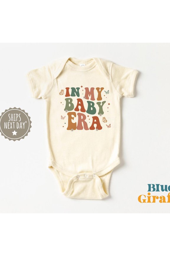 Retro In My Baby Era Onesie - Cute Baby Era Baby Bodysuit - Baby Onesie - Family Baby Gift Cute Baby Onesie, BABY BODYSUIT LAT 4424