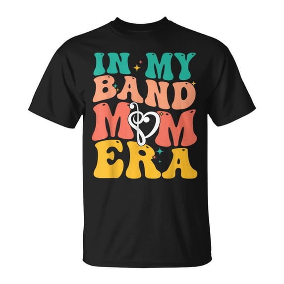 Retro In My Band Mom Era T-Shirt – Marching Band Mom Gift Tee for Women – Vintage Style Music Supporter Shirt – Mother’s Day Band Parent Apparel