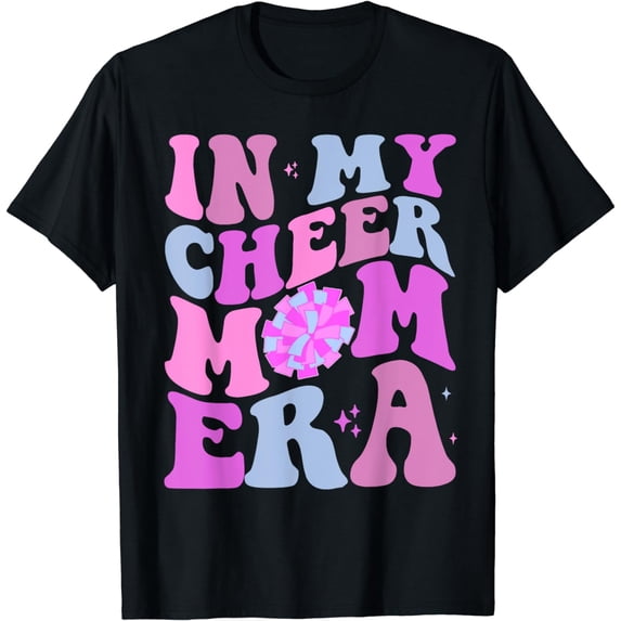 Retro In My Cheer Mom Era Cheerleader Mama Funny Football T-Shirt