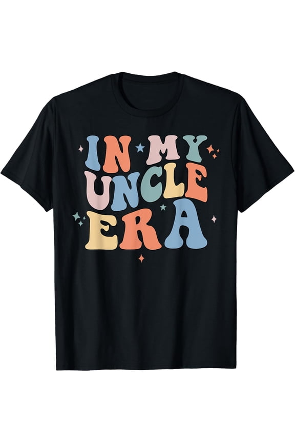 Retro In My Uncle Era Men's T-Shirt Groovy Vintage Style Graphic Tee Funny Family Gift for New Uncles