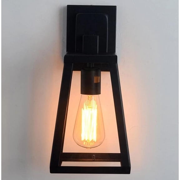 Retro Industry Wall Lamp High Light Transmittance Glass Wall Lamp E27 at Night Illumination Wrought Iron Corridor Lights Decoration Living Room Restaurant Bedroom