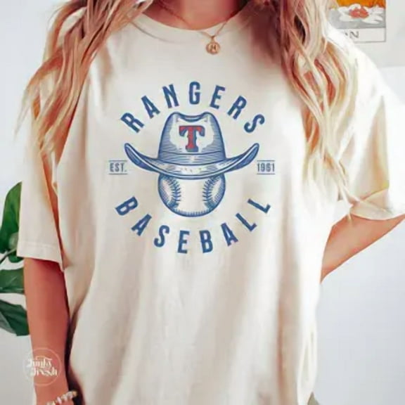 Retro Inspired Rangers Baseball Graphic T-Shirt For Texas Baseball Fans