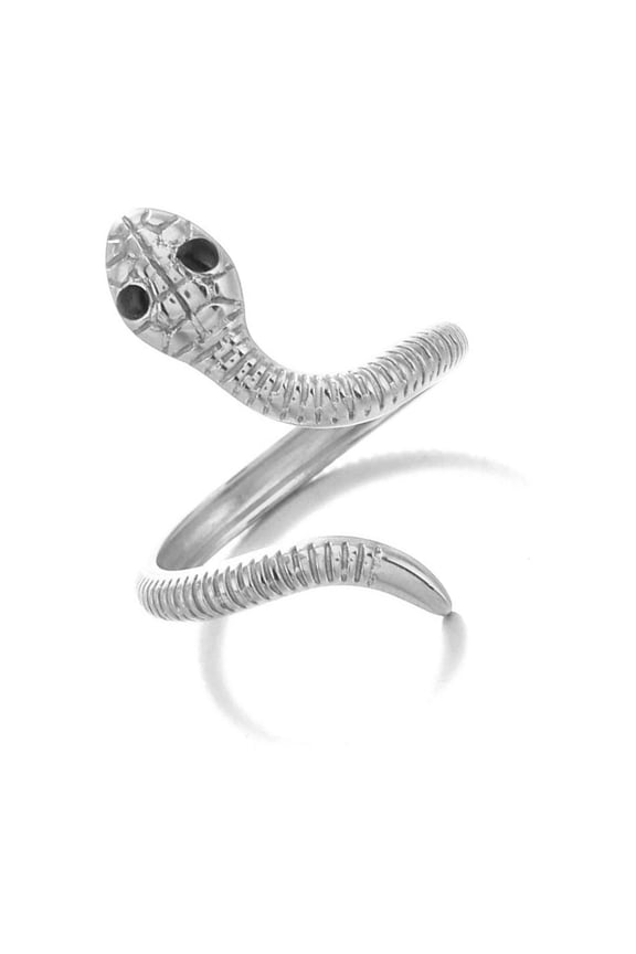 Retro Inspired Serpentines Rings Open Adjustable Designs Sturdy Stainless Steel Fashion Accessory