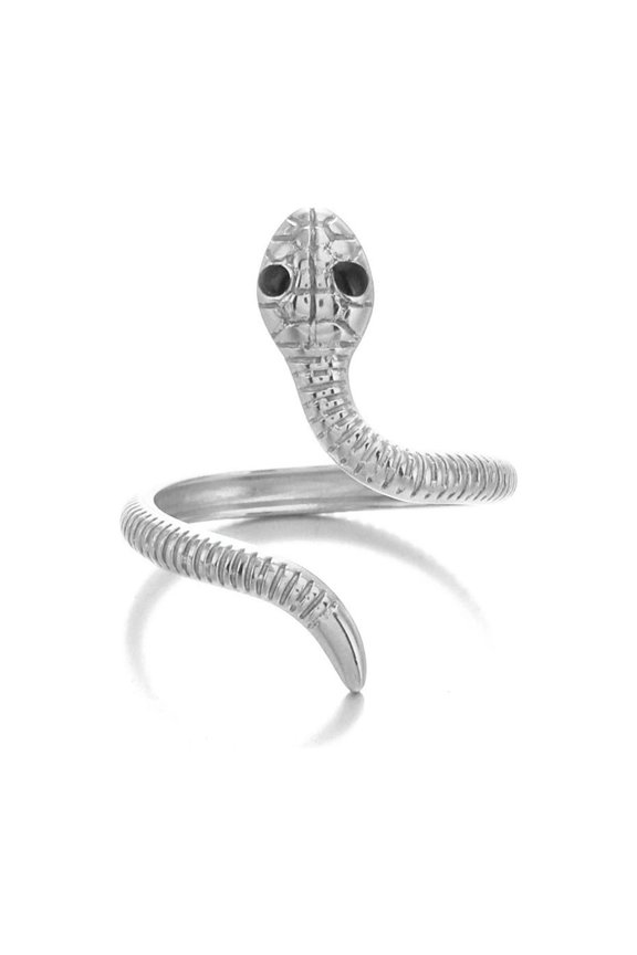 Retro Inspired Serpentines Rings Open Adjustable Designs Sturdy Stainless Steel Fashion Accessory