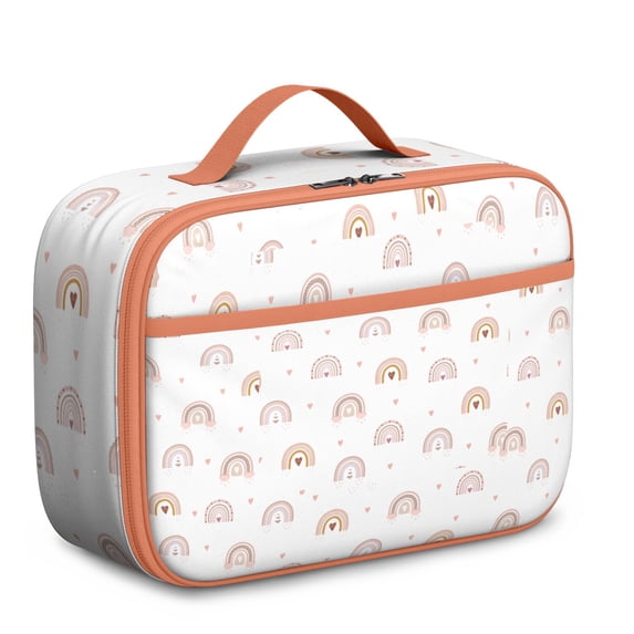 Retro Insulated Lunch Box, Reusable Thermal Lunch Bag with Spill-Resistant Interior, Tribal Design & 8-Hour Cooling, Great for Work/Picnic/School