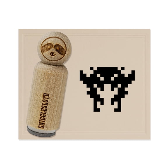 Retro Invaders from Space Crab Alien Rubber Stamp for Scrapbooking Crafting Stamping - Mini 1/2 Inch