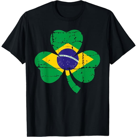 Retro Irish Brazil Flag Ireland Shamrock 2025 Pride Tee Funny Teacher Shirt, St Patrick’s Day, Irish Teacher Shirt