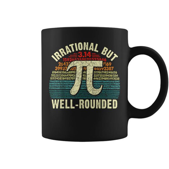 Retro Irrational But Well Rounded Pi Day Math Geeks Nerds Coffee Mugs