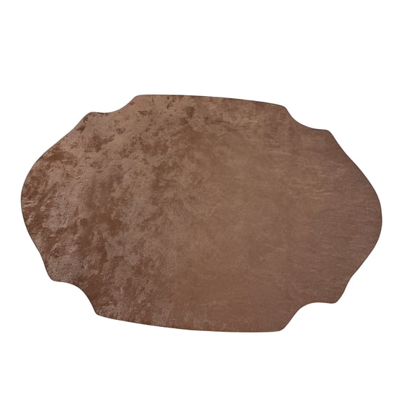 Retro Irregular Oval Placemat,Heat Resistant Non-Slip Dining Placemat,Elegant Artificial Leather Table Protector Mat for Home Dining Table