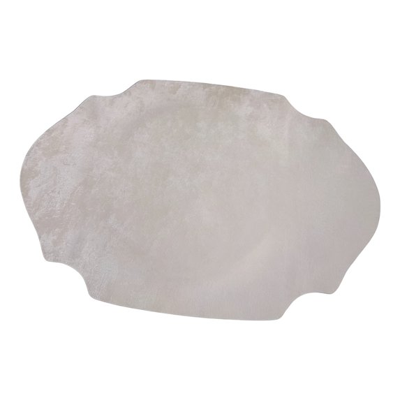 Retro Irregular Oval Placemat,Heat Resistant Non-Slip Dining Placemat,Elegant Artificial Leather Table Protector Mat for Home Dining Table
