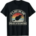 thumbnail image 1 of t-shirt Retro It's Just One Dam Project After Another Funny Beaver T-Shirt mens，black，women，funny，journey，Crew Neck, Short Sleeve,printing, 1 of 4