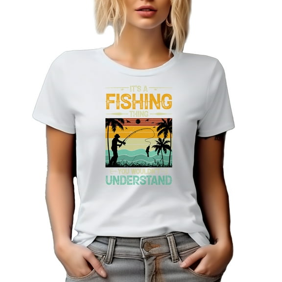 Retro It's a Fishing Thing You Wouldn't Understand, Funny Fishing Enthusiast Themed, White T-Shirt, Small