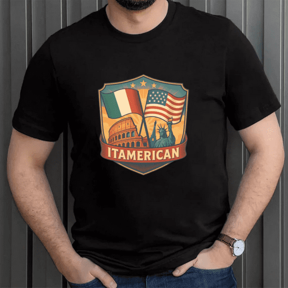 Retro Italy AmericanHeritage Pride Cultural Patriotic Quote Unisex T-Shirt, up to size 5XL