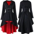 thumbnail image 1 of Retro Jacket for Women,Slim Casual Irregular Coat,Long Sleeve Lace Splice Overcoat,Formal Top Outwear Slim-fit Waist Jacket Red XL, 1 of 7