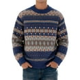 thumbnail image 1 of Retro Jacquard Knit Sweater Men Winter Striped Graphic Sweater Color Navy Size M, 1 of 3