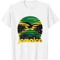 thumbnail image 1 of Retro Jamaica Flag Jamaican 70's 80's Men Women Gift Vintage T-Shirt White 2X-Large, 1 of 5