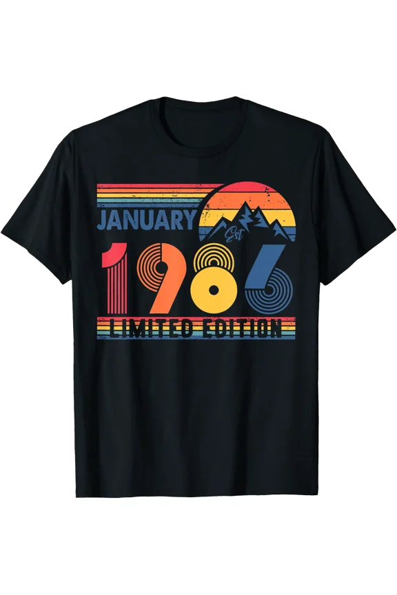 Retro January 1986 Limited Edition 40 Year Old 40th Birthday T-Shirt