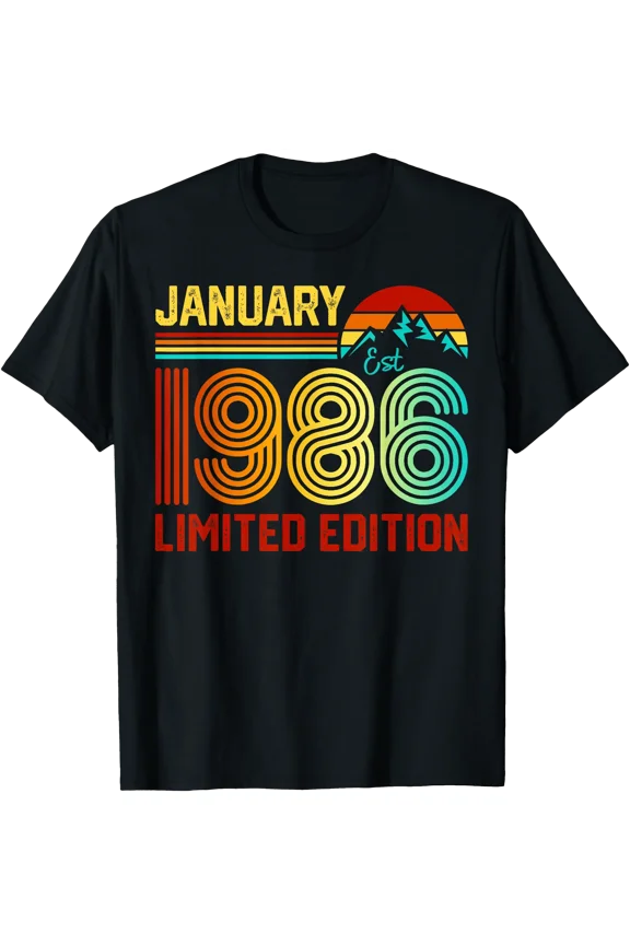 Retro January 1986 Limited Edition 40-Year-Old 40th Birthday T-Shirt