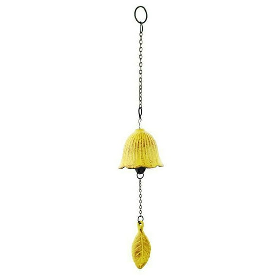 xaoyunyn Retro Japanese Metal Iron Wind Chime Home Hanging Decoration for Indoor and Outdoor Use Unique Artistic Design Suitable for Garden Patio Porch 13.7x2.1x2.1 Inches Size Yellow