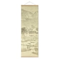 thumbnail image 1 of Retro Japanese River Landscape Scroll Canvas Wall Art Poster, Wall Art Hanging Kit Poster Framed with Wood Hanger for Bedroom Living Room Office Decor, 1 of 5