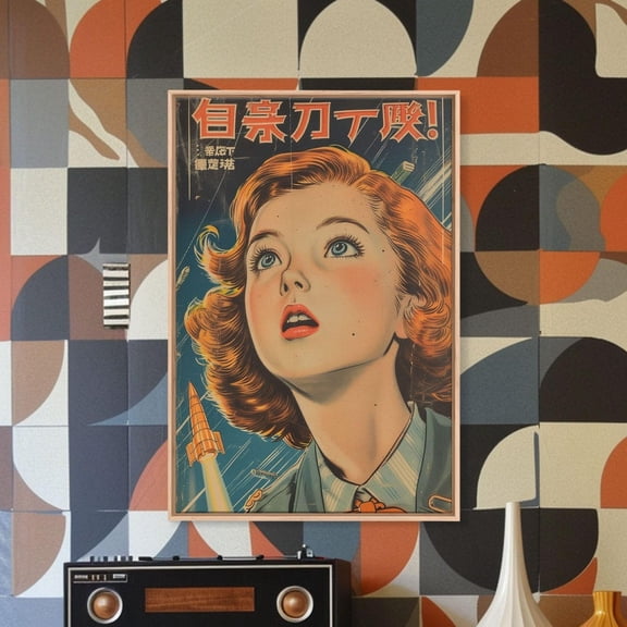 Retro Japanese Sci-Fi Atomic Age Movie Wall Art Unframed Paper Print