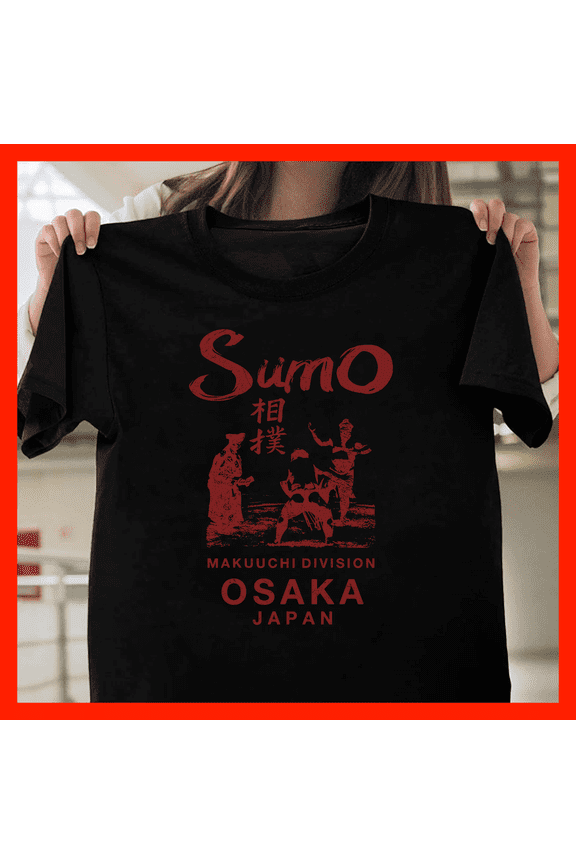 Retro Japanese Sumo Style T-Shirt - Martial Arts Graphic Tee A1167, for Unisex, Up to Size 5XL