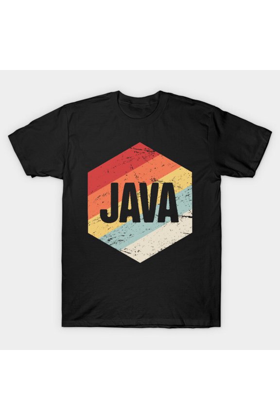 Retro Java Programming Icon Software Coding Coffee Cup Tech Geek Unisex T-Shirt, up to size 3XL.
