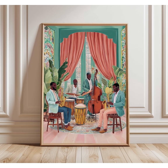Retro Jazz Band Music Room Poster Unframed Paper Print