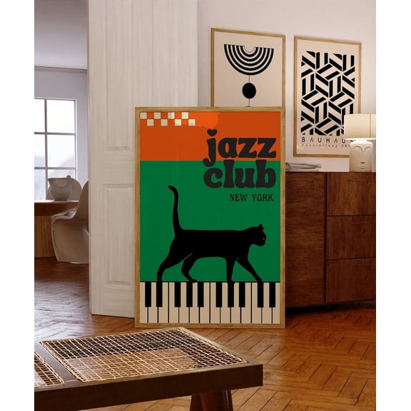 Retro Jazz Club Wall Art Mid Century Modern Music Decor Size 24x36 Unframed Poster