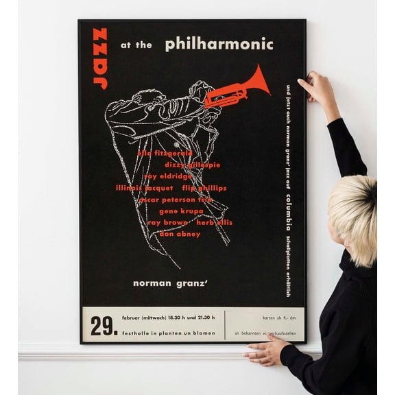 Retro Jazz Festival Poster, Vintage Concert Artwork, Unframed Paper Poster 8x10in