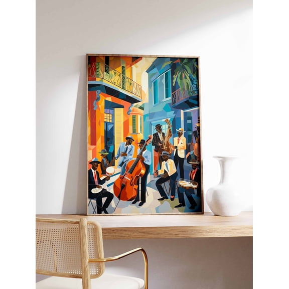 Retro Jazz Music Poster, Unframed Paper Poster 8x10in